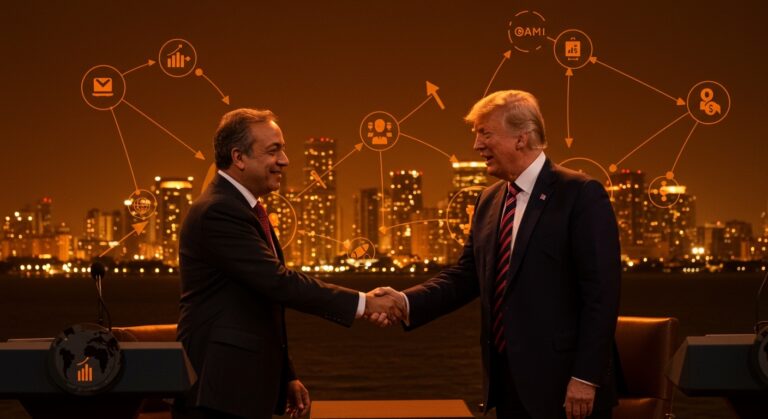 José Antonio Kast y Donald Trump en cumbre regional en Miami, destacando la cooperación tecnológica e inversión en startups en LATAM.