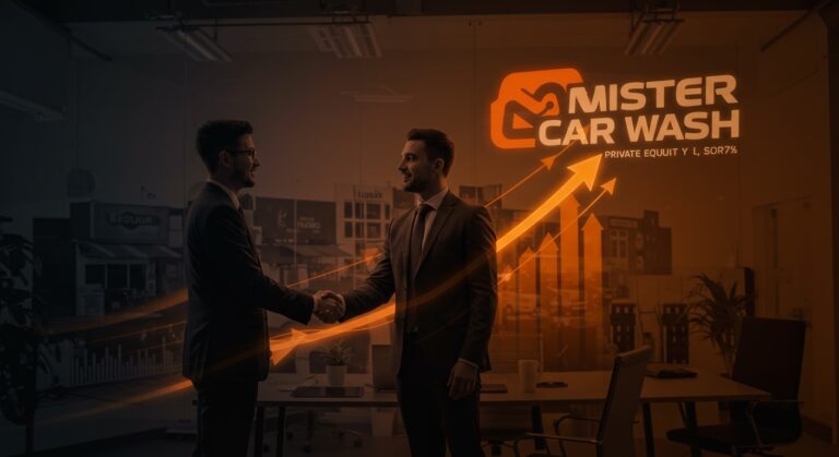 Adquisición de Mister Car Wash por Leonard Green Partners destacando inversión privada y expansión empresarial en startups.