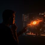 Fundador tech reflexionando sobre líneas de código y métricas de productividad en desarrollo de software con IA generativa en startups.