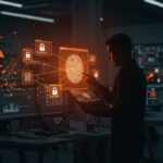 Imagen editorial de privacidad digital mostrando rastreo de extensiones Chrome por LinkedIn y sus implicaciones para founders tech.