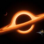 Visualización artística de Little Red Dots como agujeros negros de colapso directo descubiertos por el telescopio James Webb, ilustrando avances en cosmología y tecnología espacial.