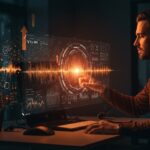 Fundador usando IA musical Lyria 3 en Gemini para crear contenido profesional con inteligencia artificial en startups tecnológicas.