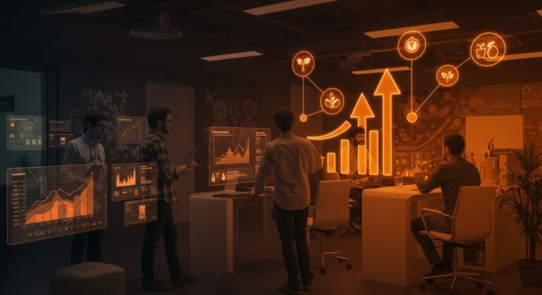 Madrid como hub internacional de foodtech con startups agroalimentarias acelerándose en un entorno innovador y tecnológico.