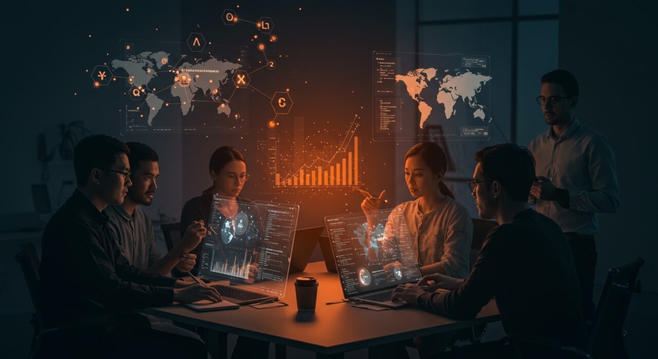 Equipo de startup trabajando en internacionalización de software con MessageFormat y Unicode para escalabilidad global.