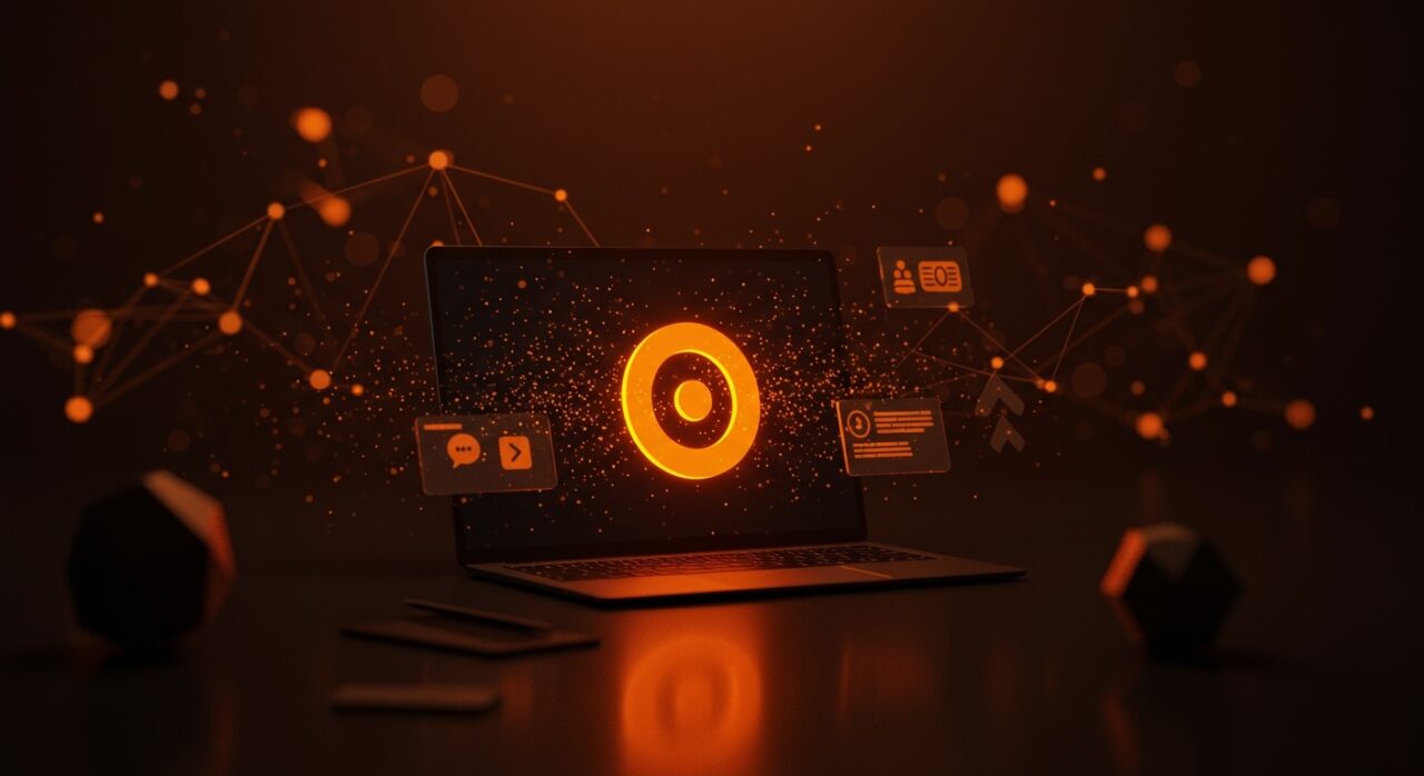 Cierre de la aplicación Messenger desktop de Meta en 2026 representado con laptop y logos desvaneciéndose en un entorno tecnológico moderno para startups.