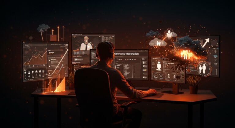 Moderación de contenido en redes sociales para startups, gestión de comunidad y escalabilidad tras crecimiento rápido.