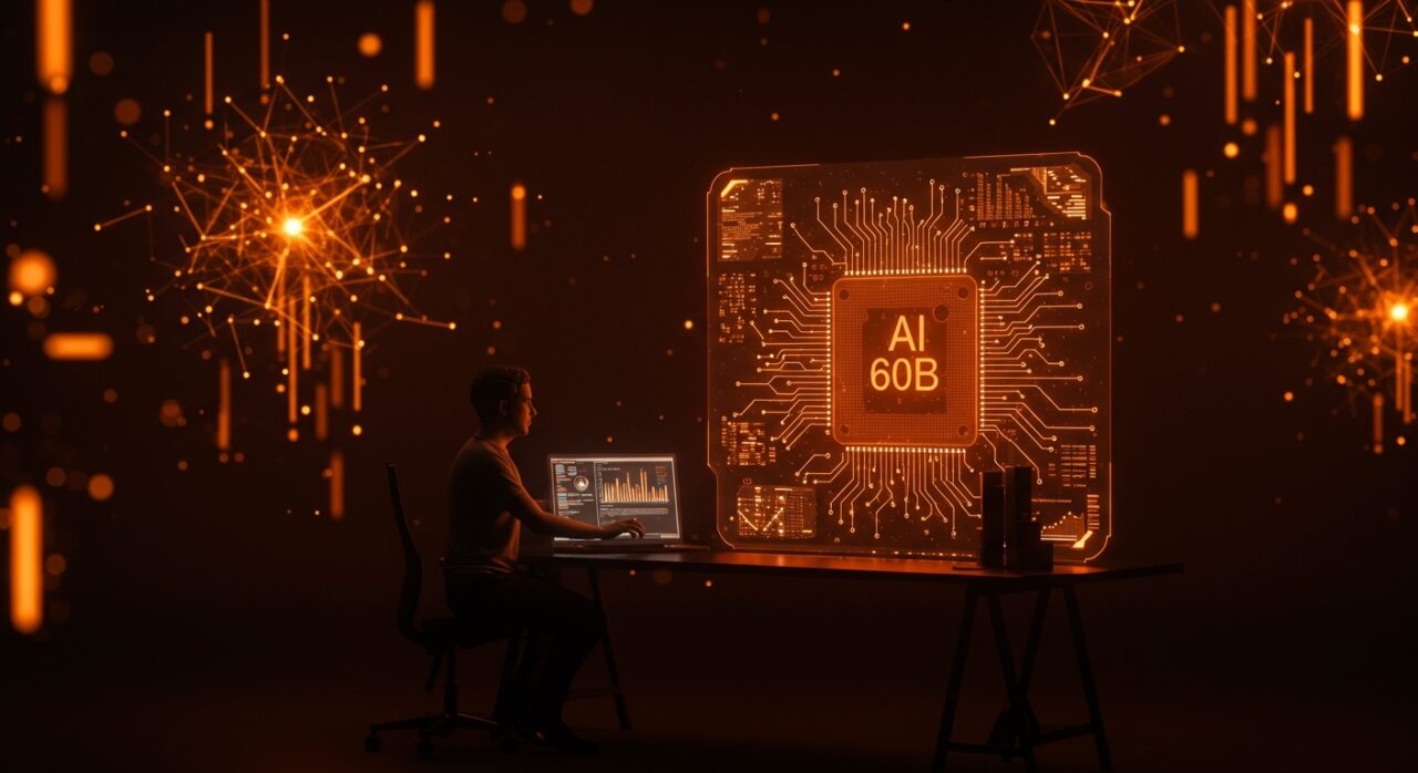 Founder interactuando con modelo de IA HyperNova 60B de Multiverse Computing, destacando innovación en inteligencia artificial comprimida de startup española.