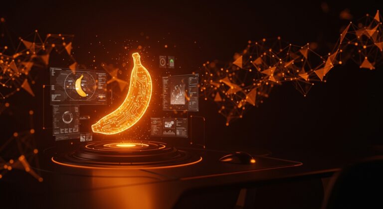 Nano Banana 2 de Google DeepMind generando imágenes de alta calidad con IA aplicada en un entorno creativo y tecnológico.