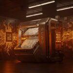 Visualización tecnológica de Nvidia aplicando Dynamic Memory Sparsification para optimizar memoria y reducir costos en modelos de lenguaje LLM como Llama 3 y Qwen 3.