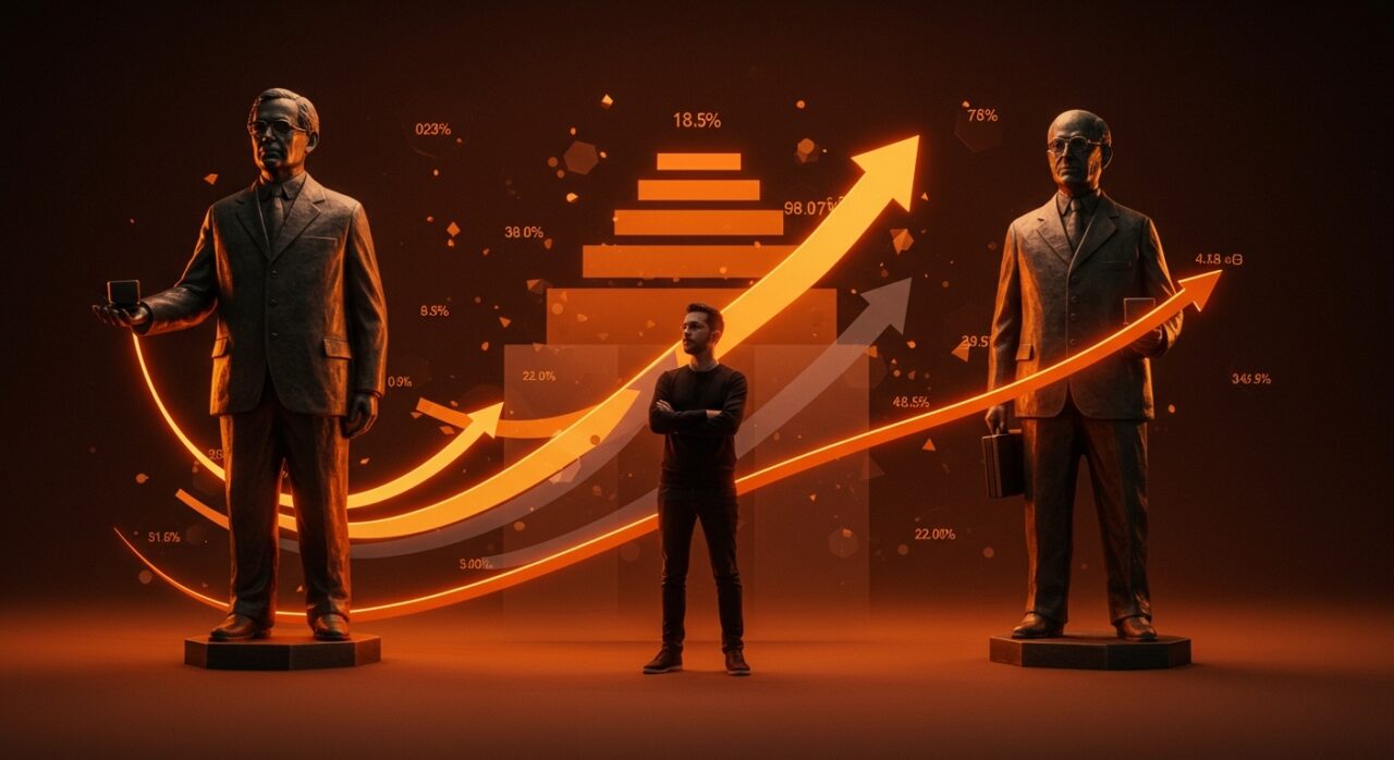 Comparación visual entre OKRs y teorías de Deming en gestión de startups tech con enfoque en liderazgo y mejora continua.