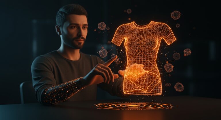 Tecnología IA y 3D aplicada en moda sostenible para reducir la contaminación textil, presentado por Onversed startup.