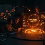 Programadores y venture capital colaborando en el financiamiento sustentable de proyectos open source mediante un endowment digital.
