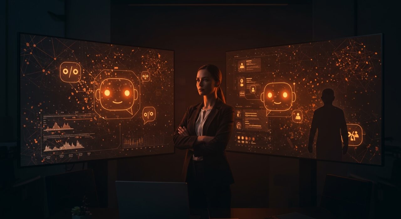 Ejecutiva de OpenAI enfrentando dilemas éticos sobre modo adulto en chatbots, destacando política y seguridad en IA.