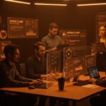 Fundadores y desarrolladores colaborando con OpenClaw para optimizar la productividad y automatización en startups tecnológicas.