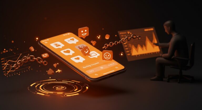 Optimización de apps de citas enfocada en retención y monetización con metáforas visuales para startups tecnológicas.