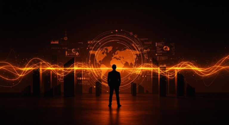 Silueta de líder frente a un horizonte digital que representa la inversión en startups deep-tech en Europa y sus desafíos estratégicos legales.