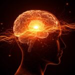 Ilustración de plasticidad cerebral mostrando un hombre con el 10% de cerebro activo destacando neuroplasticidad y adaptación cognitiva en tecnología startup.