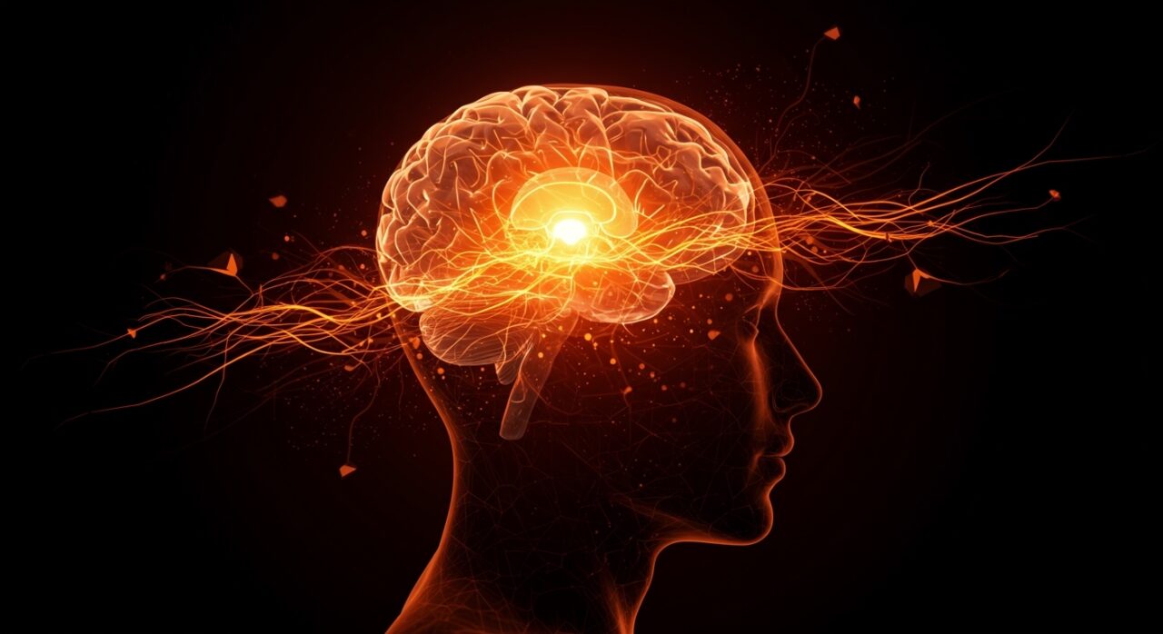 Ilustración de plasticidad cerebral mostrando un hombre con el 10% de cerebro activo destacando neuroplasticidad y adaptación cognitiva en tecnología startup.