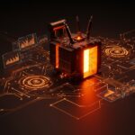 Transformador de estado sólido brillante como símbolo de inversión tecnológica en infraestructura eléctrica y redes inteligentes.