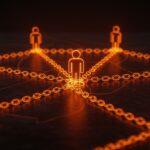 Comunidades digitales únicas ilustradas como redes interconectadas que simbolizan capital social y la historia compartida en ecosistemas startup.