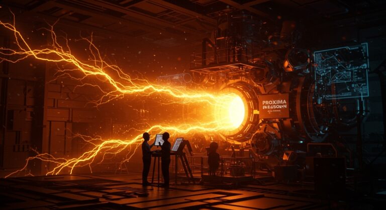 Instalación de fusión nuclear de Proxima Fusion en construcción simbolizando innovación en energía limpia y financiamiento startup deep tech.
