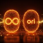 Fusión de startups de inteligencia artificial Brookfield Radiant y Ori representada con redes neuronales y crecimiento de valoración en ecosistema tecnológico.