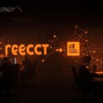 Migración de React a Linux Foundation representada por logos fusionándose en un ecosistema developer dinámico, destacando impacto en startups y gobernanza open source.