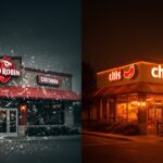 Comparación visual entre Red Robin y Chili's mostrando colapso del valor y crecimiento empresarial en estrategia y experiencia del cliente.