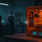 Impresora 3D moderna en un taller tecnológico, simbolizando la regulación y los retos para startups y makers en manufactura digital en Nueva York.