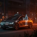 Vehículo autónomo de Waymo con asistencia remota humana, ilustrando inteligencia artificial y escalabilidad tecnológica en movilidad autónoma.