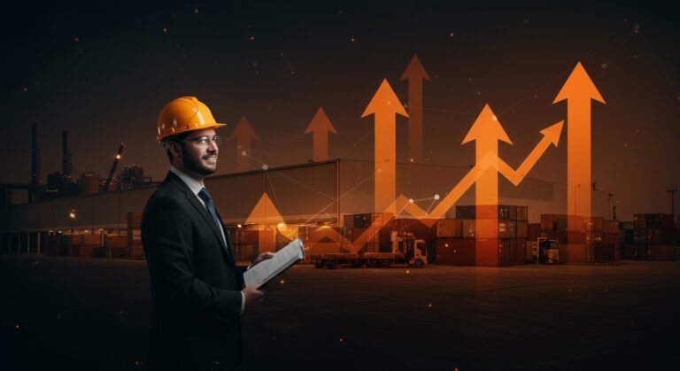 Richard Hunt inspeccionando bodegas logísticas en Chile, simbolizando inversión y crecimiento en el mercado inmobiliario logístico.