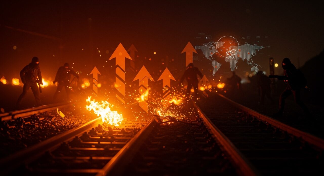 Sabotaje ferroviario en Italia durante Juegos Olímpicos 2026, simbolizando la resiliencia operacional de startups tecnológicas en infraestructura crítica.