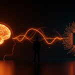 Sam Altman comparando el consumo energético humano y de inteligencia artificial en un entorno editorial con metáforas visuales sobre sostenibilidad y datacenters.