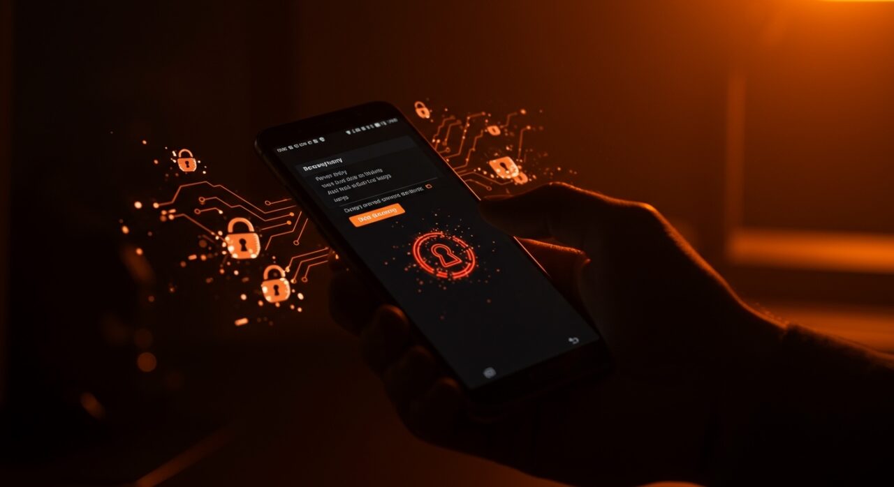 Samsung Galaxy con menú de recuperación Android restringido, ilustrando el impacto en desarrollo móvil y seguridad Android.