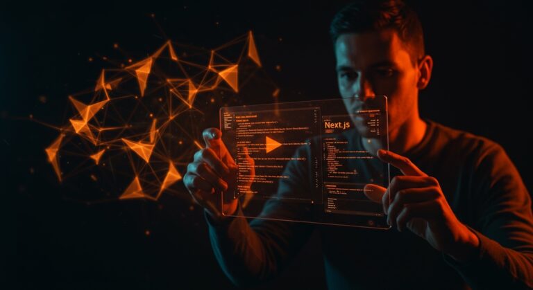 Inteligencia artificial especializada extrayendo código técnico de videos para desarrolladores con automatización en Next.js y Python.