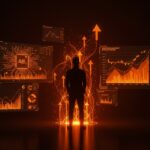Impacto de la singularidad tecnológica 2034 en startups y mercado laboral tech con visuales de inteligencia artificial y regulación de IA.