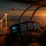 Automatización de vuelo en helicópteros con tecnología SkyOS, destacando financiamiento startup, certificación FAA y movilidad aérea urbana.