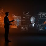 Implementación de IA con Salesforce Agentforce logrando 59% adopción self-service en industrias reguladas, ilustración de automatización y atención al cliente con inteligencia artificial.