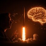 Fusión visual de SpaceX y xAI simbolizando la adquisición histórica e integración de IA y tecnología espacial para una OPI tecnológica.