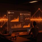 Interfaz digital de las nuevas listas de audiolibros de Spotify con fundadores tecnológicos analizando oportunidades en el mercado de streaming y contenido digital.