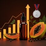 Aceite de semillas de papaya de la startup chilena Elquimia, premiado con medalla de plata en los Universal Beauty Awards 2026, destacando innovación en cosmética natural.