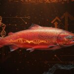 Salmón cherry de 4 kg cultivado con biotecnología avanzada en acuicultura sostenible por startup japonesa.