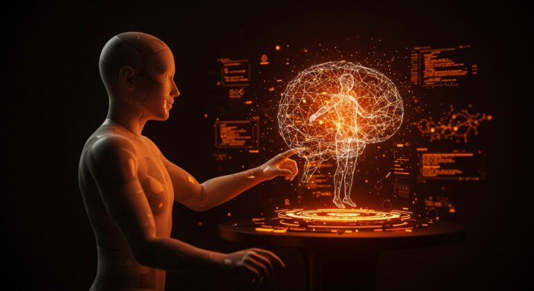 Modelo de lenguaje interpretable Steerling-8B de Guide Labs con visuales de inteligencia artificial transparente en paleta naranja y negro para startups.