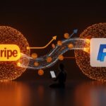 Análisis de la potencial adquisición de PayPal por Stripe mostrando una conexión digital y crecimiento en fintech para founders de startups.