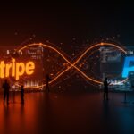 Visual conceptual de la posible adquisición de PayPal por Stripe, destacando la innovación fintech y estrategias para founders en el ecosistema startup.