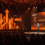 Founder compartiendo lecciones de escalamiento en TechCrunch Founder Summit 2026 frente a fundadores e inversores, representando crecimiento y emprendimiento tecnológico.