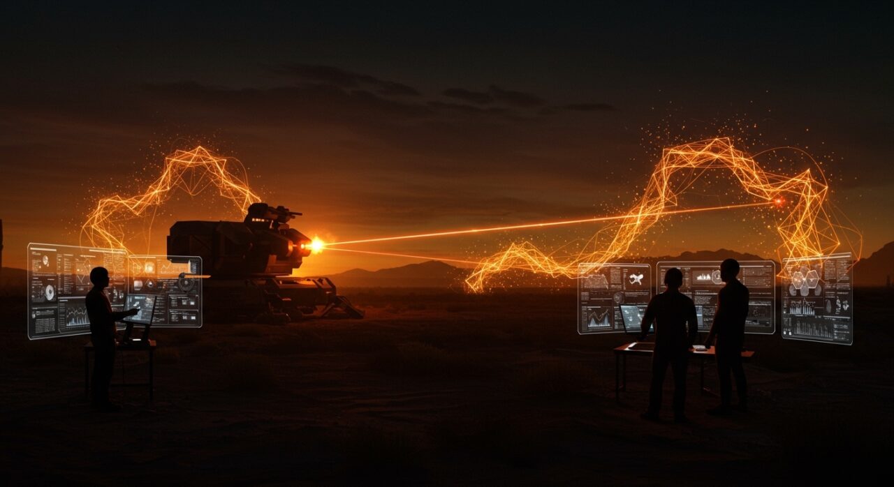 Tecnología antidrones con láser militar y sistemas de defensa, destacando oportunidades para startups tech en seguridad y regulación de drones.