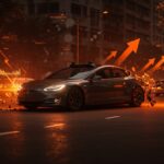 Tesla robotaxis con tasa de accidentes cuatro veces mayor que conductores humanos mostrando riesgo en vehículos autónomos y movilidad startup.