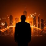 Donald Trump y la familia generando ganancias millonarias en criptomonedas, fintech y bienes raíces con metáforas visuales de inversión política y conflictos de interés.