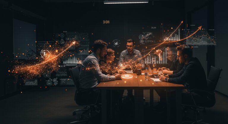 Representación visual de ventas secundarias y retención de talento en startups de IA con liquidez temprana para empleados en 2026.